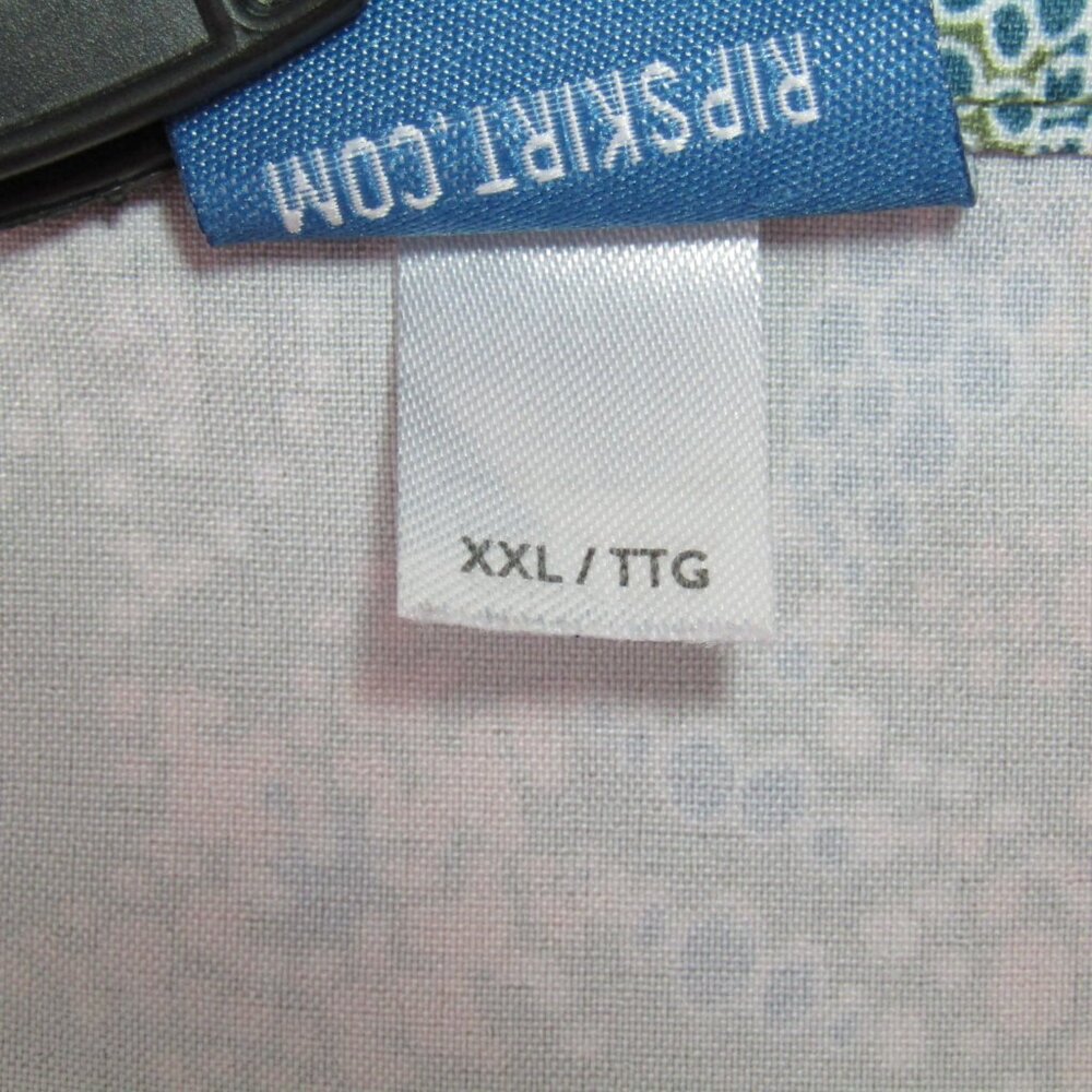 RipSkirt Hawaii Skirt Size XXL Green Blue Floral 19.5 In Length 2 Wrap Pockets - Picture 7 of 10